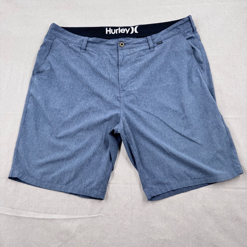 Hurley Phantom Mens 38 Hybrid Walk Shorts Blue Heathered Stretch MWS0001800